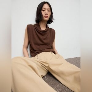 MNG Brown Sleeveless Top SZ M New With Tags